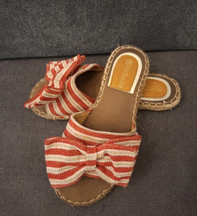 Klapki espadryle z kokardą DeeZee 36