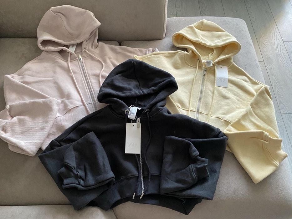 Кроп худі zara, зара худі, зіпка зара, сіра зіпка, жовта зіпка, рожева зіпка, жіноче зіп худі, стильний худі, світшот жіночий, худі від зара вкорочене