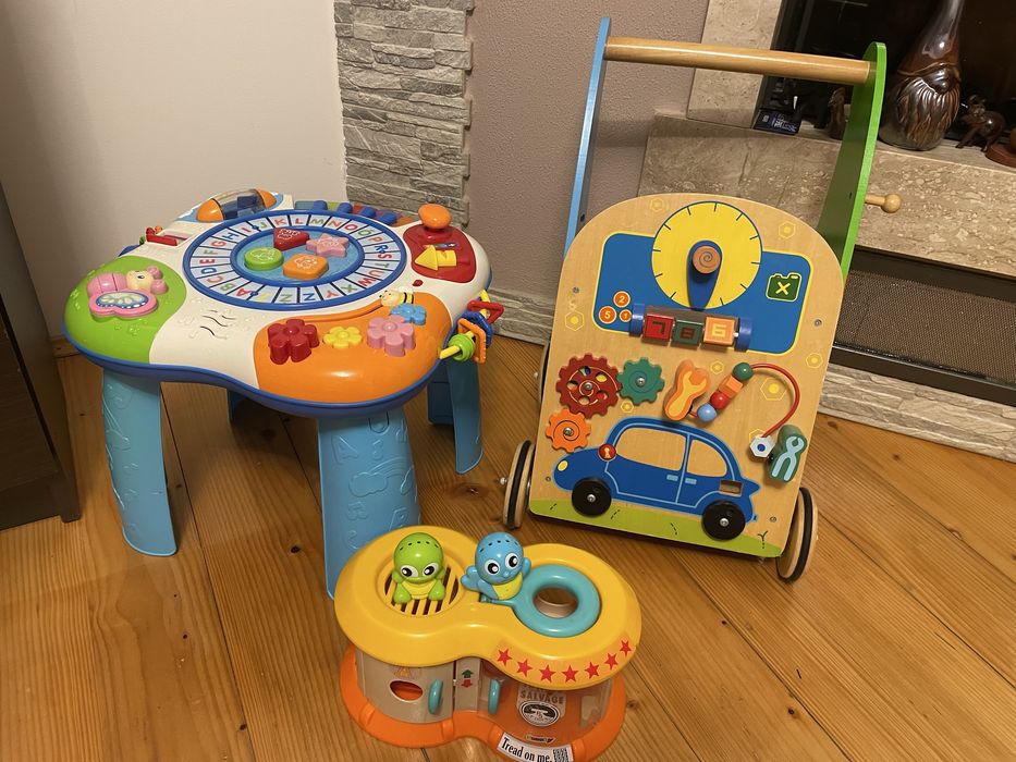 Stolik edukacyjny , pchacz drewniany