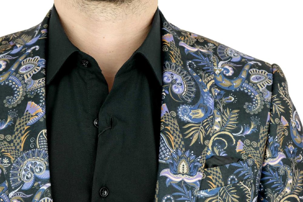 Marynarka męska kwiaty grafitowa D404 kolorowa 50 M