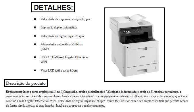 impressora Brother DCP-L8410CDW + 7 Toners