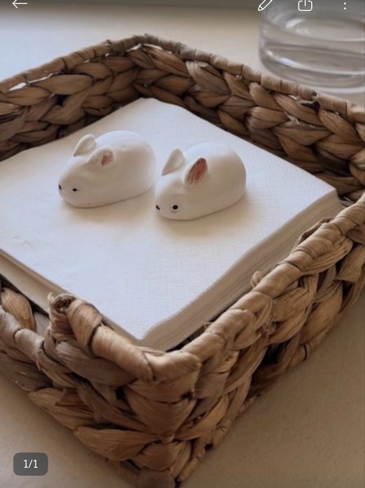 Ratinhos pisa-guardanapos em gesso