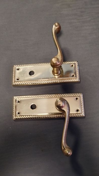 Klamki mosiężne, dwie sztuki