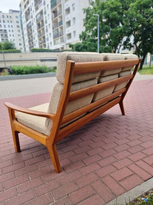 Sofa tekowa proj. Juul Kristensen, skandynawski design Dania lata 60