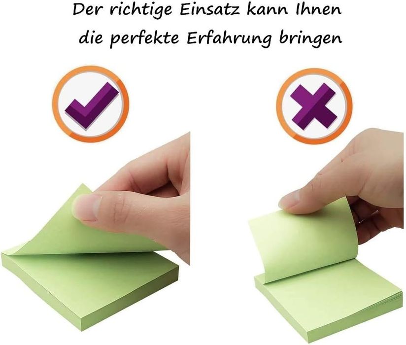 5 bloków karteczek samoprzylepnych 76 x 76 mm, 600 szt na notatki