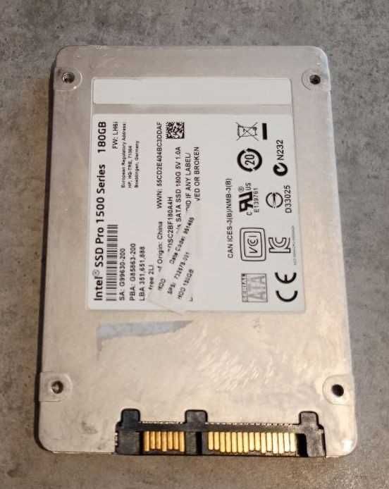 ssd 180 GB, MLC, SATA, Intel pro 1500