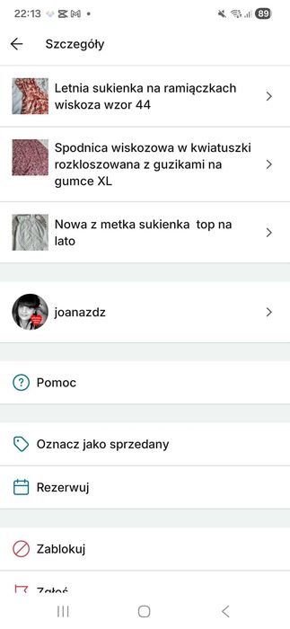 Zestaw ubran rezerwacja