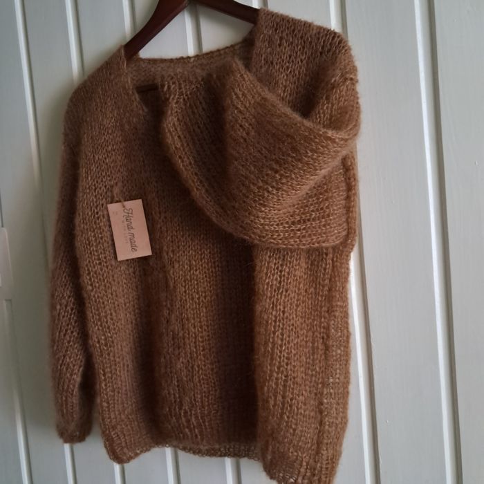 Sweter mgiełka moher z jedwabiem Handmade.