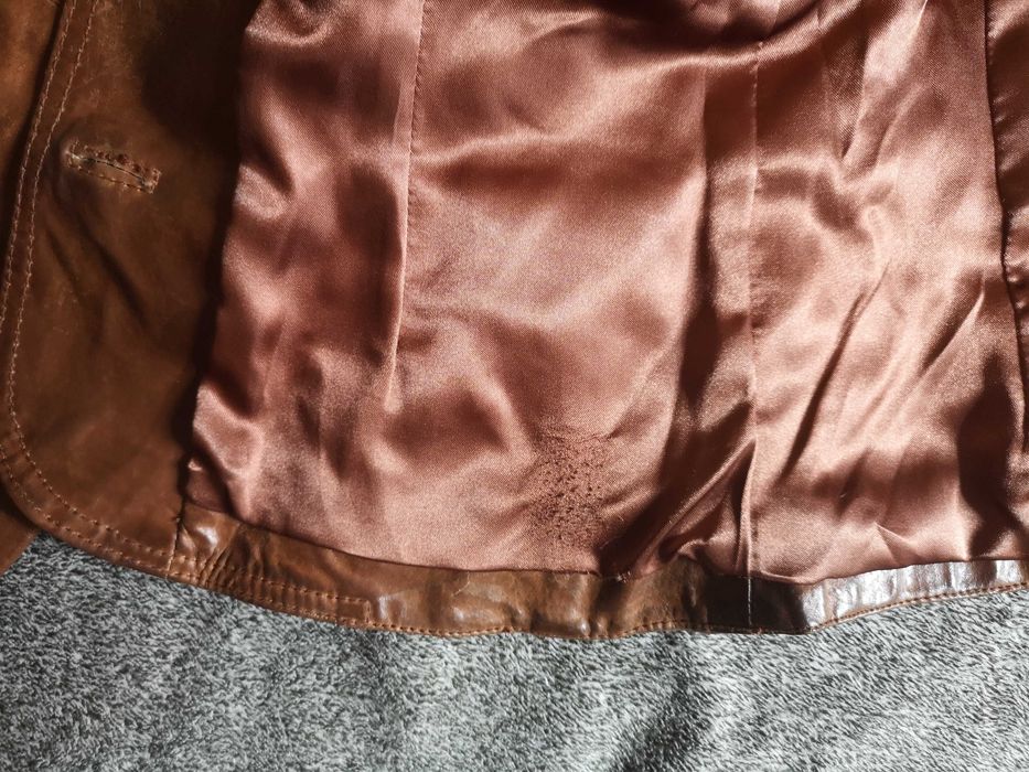 Kurtka skórzana brązowa