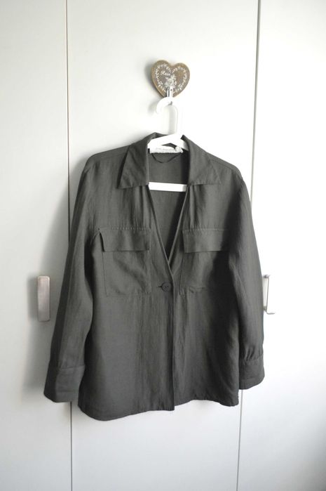 Zara Woman Studio | Koszula utility w kolorze oliwki | Safari chic | Oversize