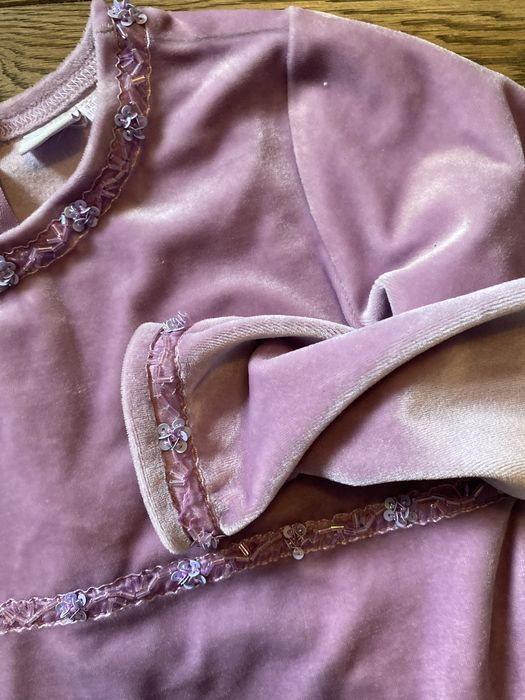 Sukienka mięciutki welur 110 koraliki księżniczka Anna