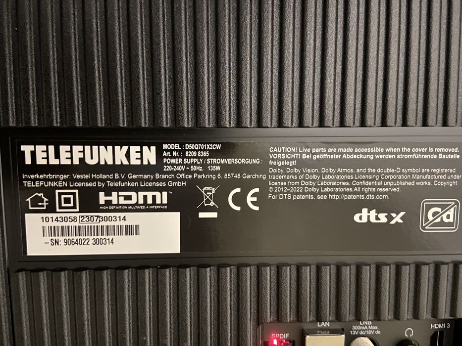 Телевізор telefunken 50 smart tv 4 k android + кріплення на стіну