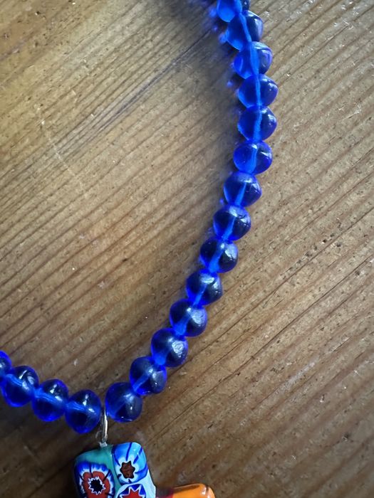 Colar em vidro com cruz em vidro Murano