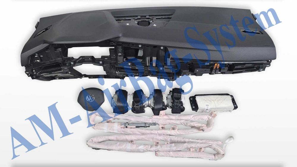 VW Golf 8 VIII Lift Deska Rozdzielcza Deski Konsola Kokpit Pulpit AirBag Pas Pasy Poduszki Regeneracja Naprawa