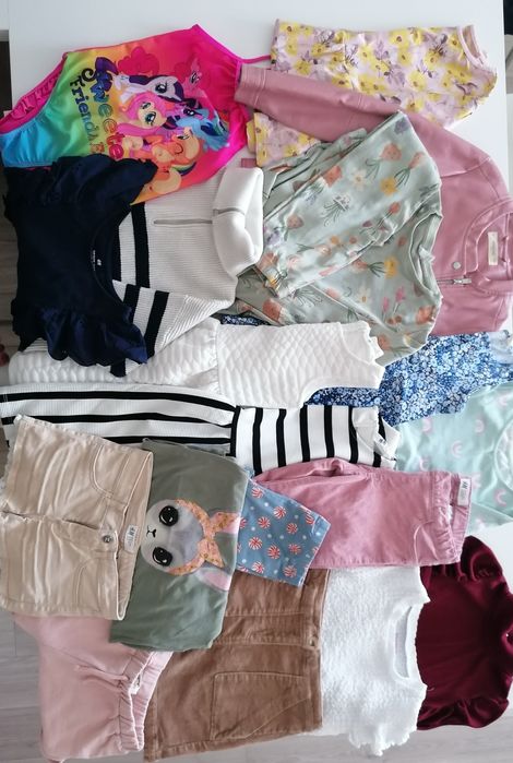 Paka ubrania dla dziewczynki rozmiar 122/128 cm Zara H&M C&A Lindex