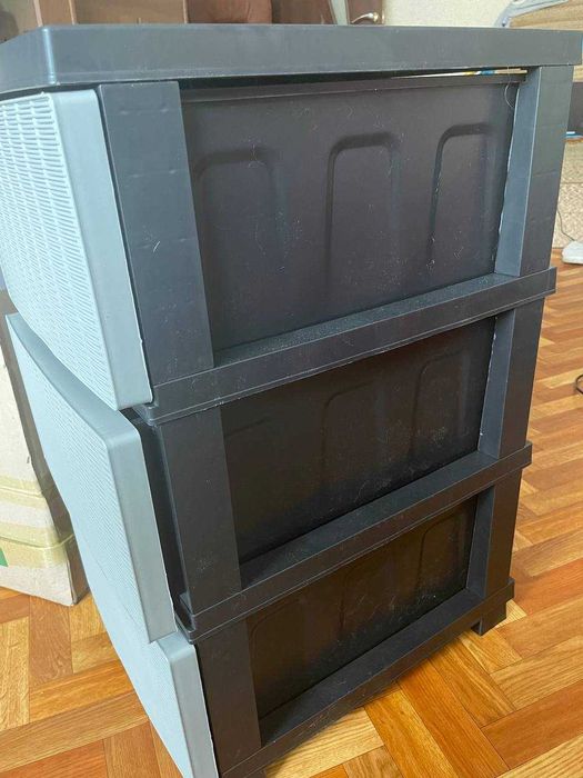 Комод пластиковий для речей шафа полиця тумбочка шухляди стелаж тумба