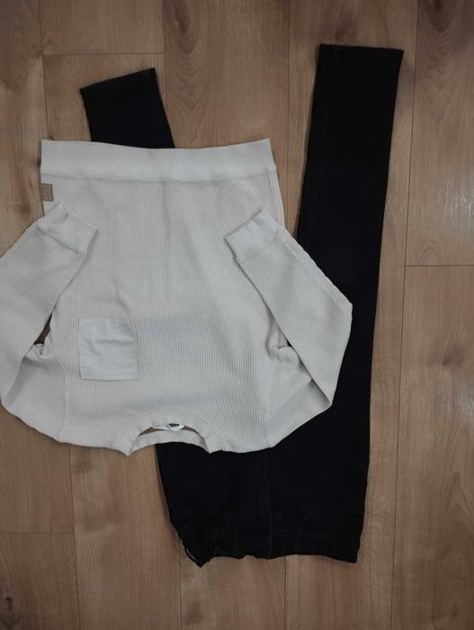 Zestaw dziecięcy H&M spodnie jeans slim + bluza, rozmiar 140