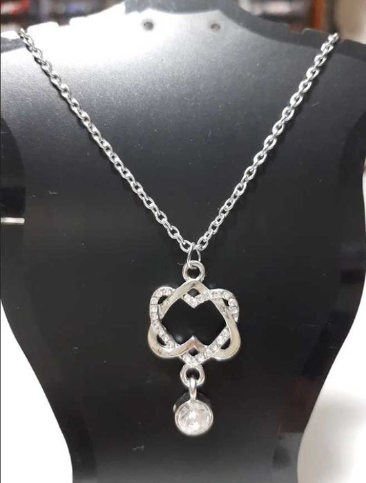 Fio de 3mm com Pendente de Cristal Branco Novo
