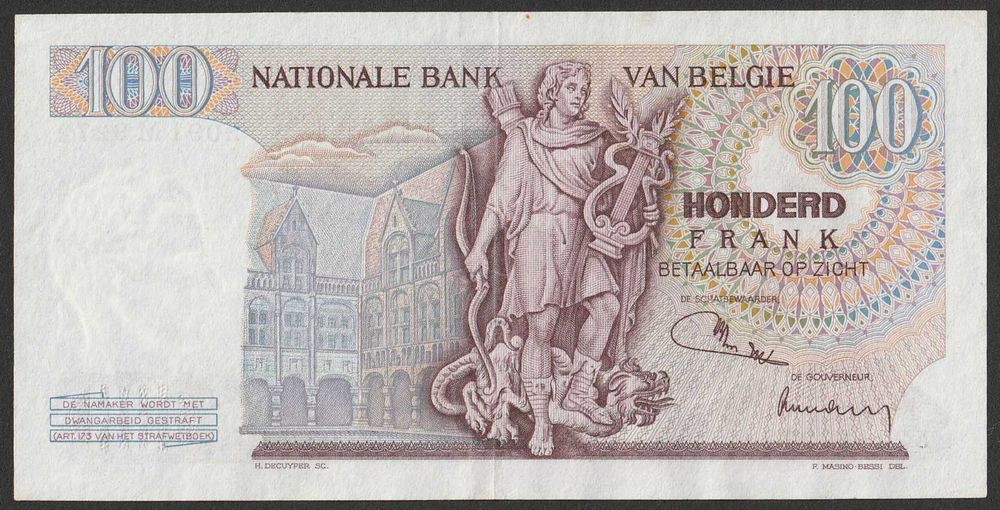 Belgia 100 franków 1974 - Lambert Lombard