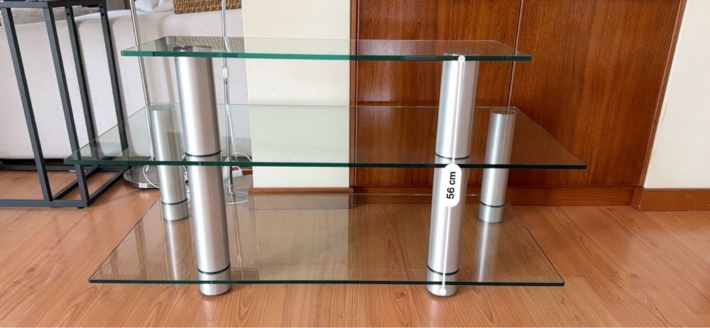 Móvel de televisão em Vidro temperado