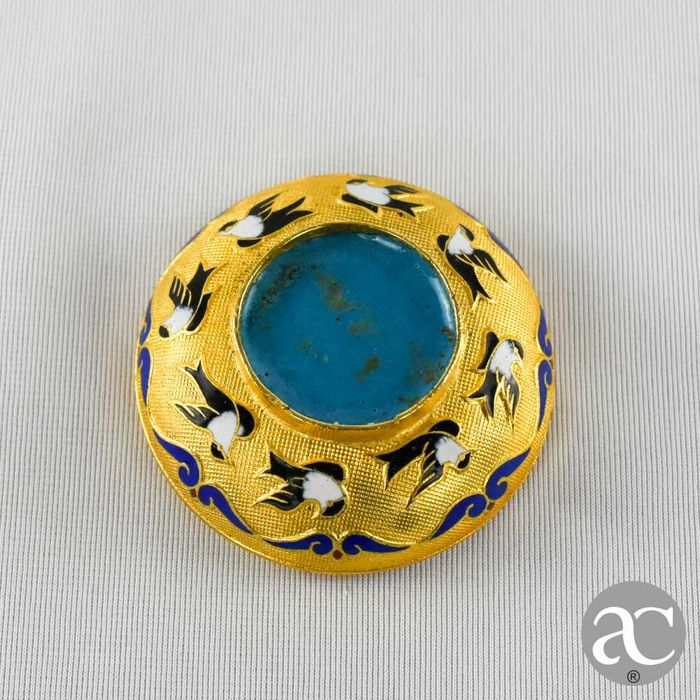 Caixa redonda em cloisonné, China, circa 1950