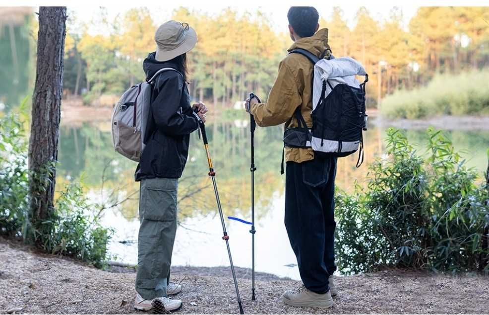Składany aluminiowy Kij Trekkingowy turystyczny, niebieski
