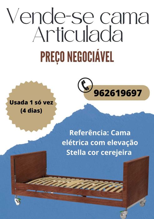 Cama articulada elétrica+colchão anti-escaras