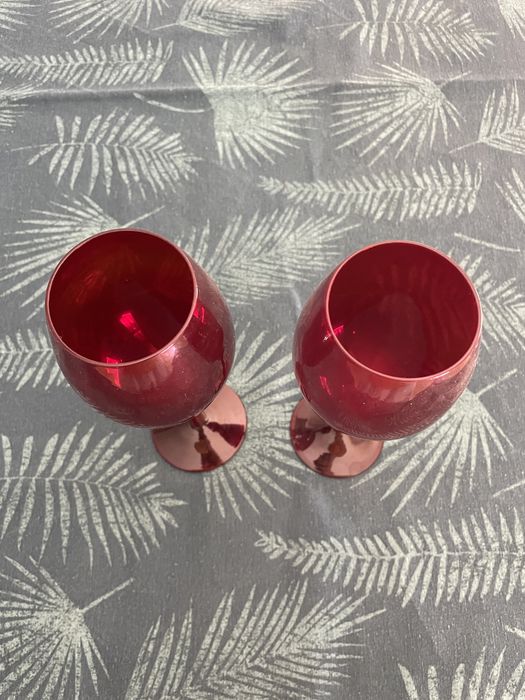 Two Red Glass Glasses437073932851630082