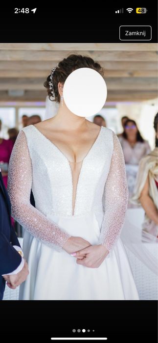 Elegancka, klasyczna suknia ślubna w literę A