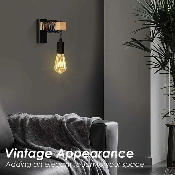 Настінний світильник з металу та дерева Albrillo Retro бра