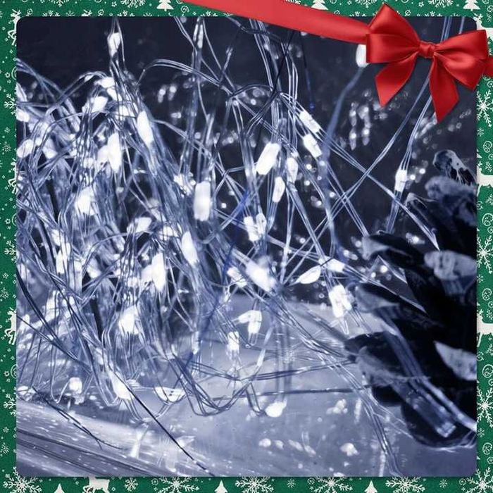 Lampki Druciki Led 2m 20 Lampek Białe Zimne Na Baterie Ozdobne