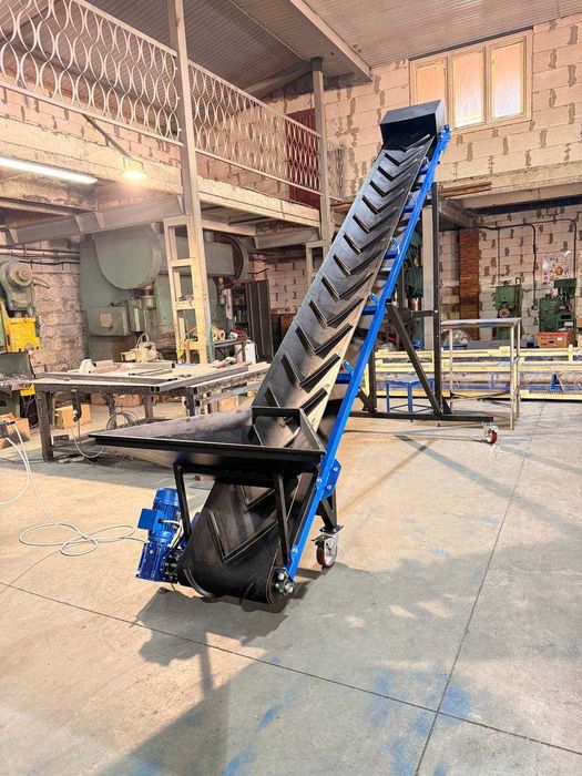 Стрічковий конвеєр | Шевронна стрічка | З бункером | На колесах