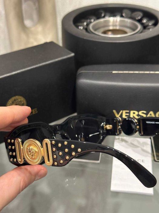 Окуляри Versace VE4361 Чорні з кристалами | Очки Версаче Оригинал