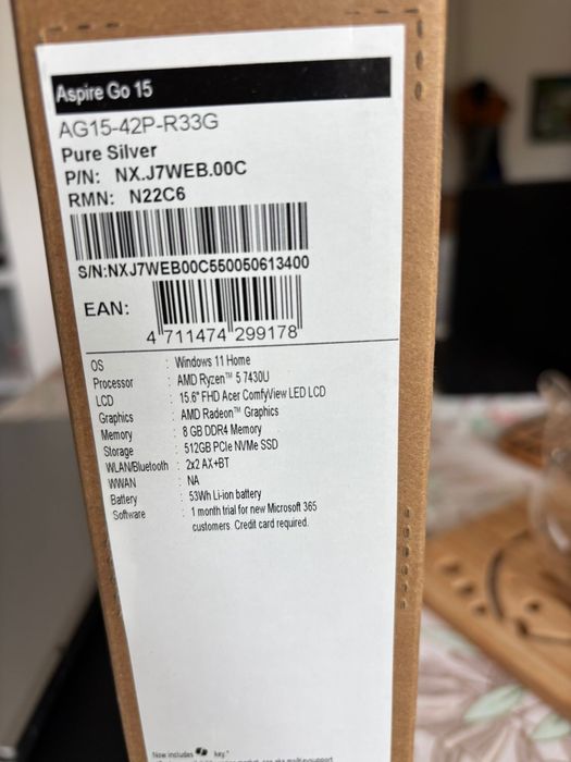 Portatil acer Aspire go 15novo