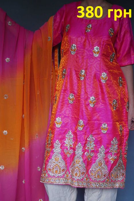 Размер 50-52 Индийский восточный костюм, пенджаби, сари индийское