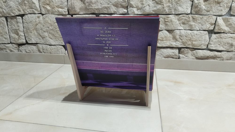 Stojak na płyty winylowe – nowoczesny, minimalistyczny