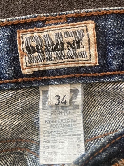 Calças Ganga Benzine azuis, modeloa alargar nas pernas, tamanho 36