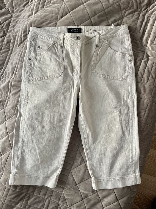 Szorty spodenki kremowe pas 86-88 cm claire.dk bermudy