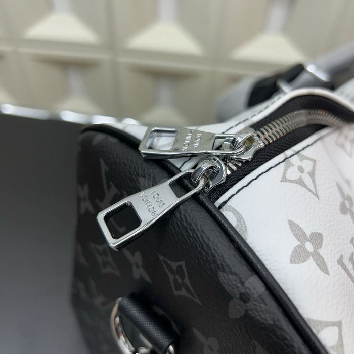 Louis Vuitton Keepall сумка мужская спортивная белая с черным дорожная