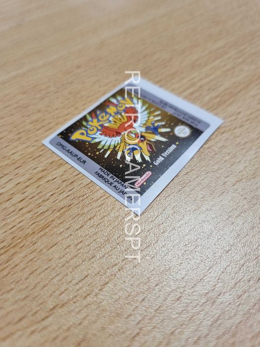 Label de reposição para Pokémon Gold EUR