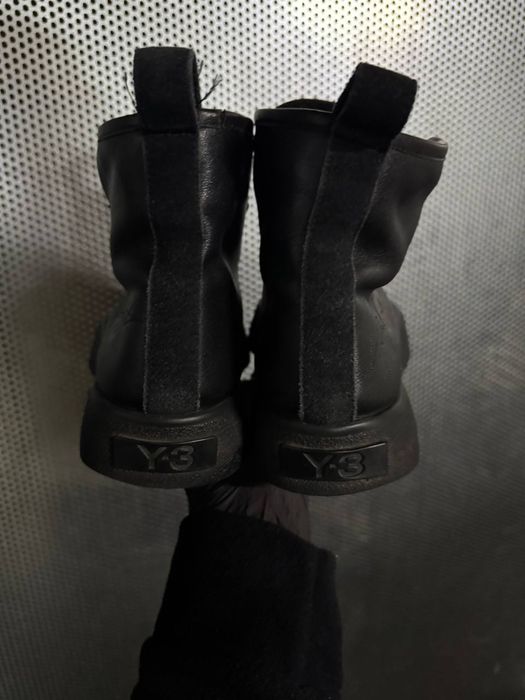 Y-3 Yohji Yamamoto Leather High-Top Stealth Sneakers