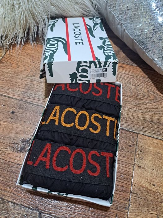 Bokserki męskie Lacoste 3szt pudełko prezent bawełna xl 2xl nowe