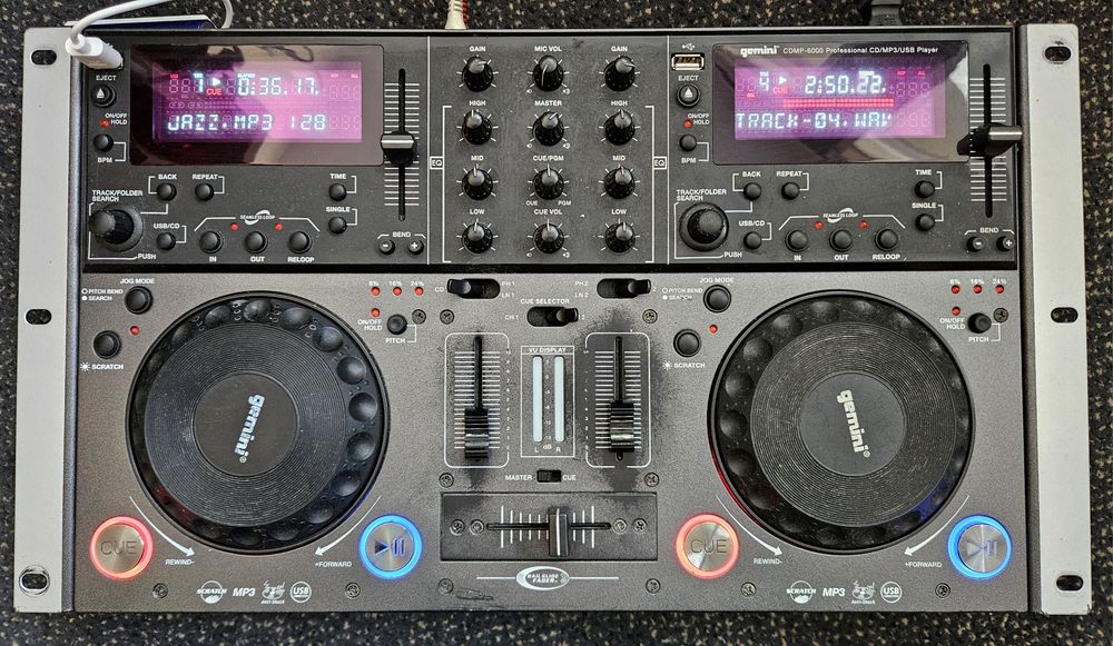 Gemini CDMP-6000 konsola DJ, podwójny odtwarzacz CD,USB