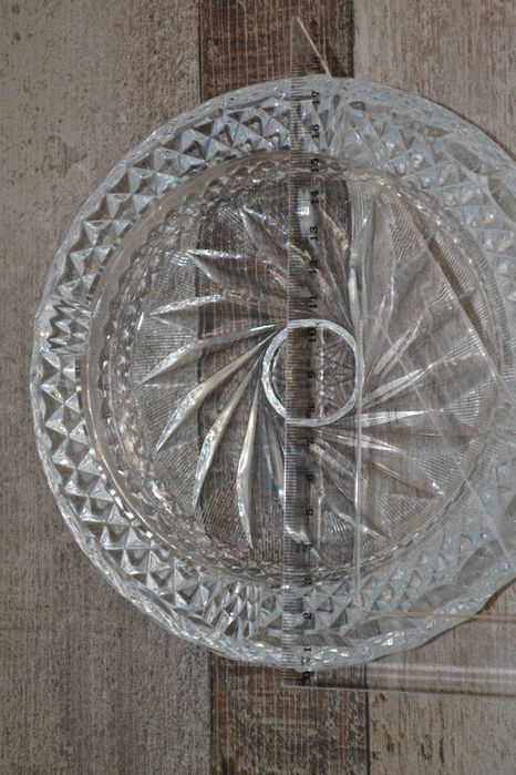 Piękna duża kryształowa popielniczka 1,7kg wagi PRL lata 70-te