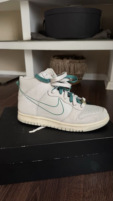 Кроссовки Nike Dunk, кожаные с замшевыми вставкамм