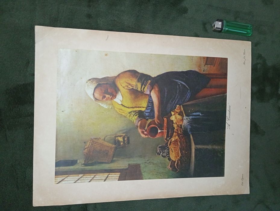 Antiga Serigrafia/litografia -Vintage-A leiteira-A Cozinheira- Vermeer