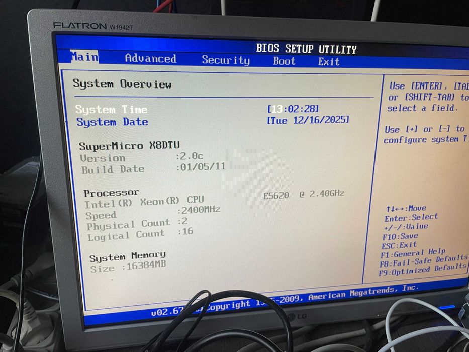 Сервер Supermicro 1U X8DTU, Intel XEON E5620 (2.40 Ghz), 16Gb DDR3