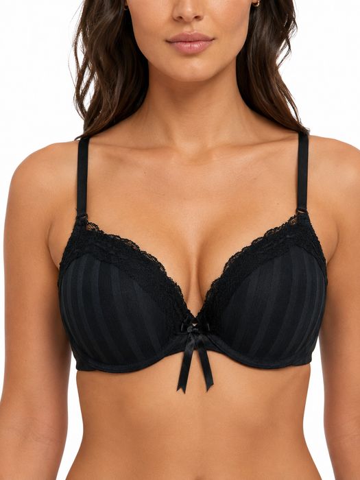 Biustonosz push-up 70D czarny