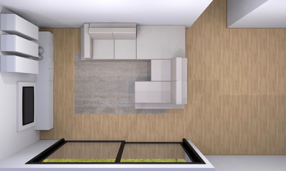 Sofá com formato em U com chaise longue e 5 lugares