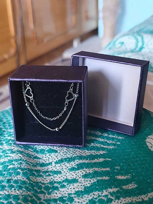 Браслет срібний s925 проба з сердечком жіночий літо серебряный новий